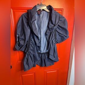 Denim Peplum Jacket